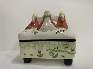2001 KB Schmidt Porcelain Angel Trinket Box By Winslow Design-All Day All Night - Picture 1 of 6