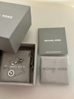 Michael Kors Precious Metal-Plated Sterling Silver Logo Slider Bracelet - Image 1 of 4
