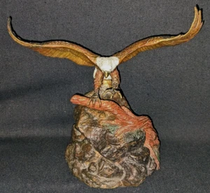 Vintage Mark Thesken Bronze Eagle 7" Sculpture Figurine Urn Signed American Bald - Picture 1 of 9
