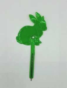 Extremely RARE Lisa Frank Flat See-Through Vinyl Green Bunny Pen WORKS - Picture 1 of 5