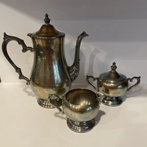 WM Rogers 800 Silver Plate 3 piece Tea Coffee Service Set likely 1900-1940 - Picture 1 of 12