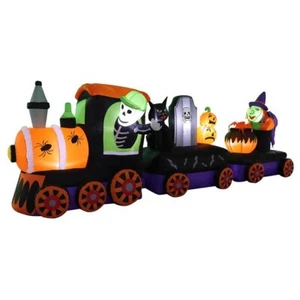 HALLOWEEN HUGE 11 Ft GHOST WITCH SKELETON TRAIN Airblown Inflatable YARD DECOR - Picture 1 of 3