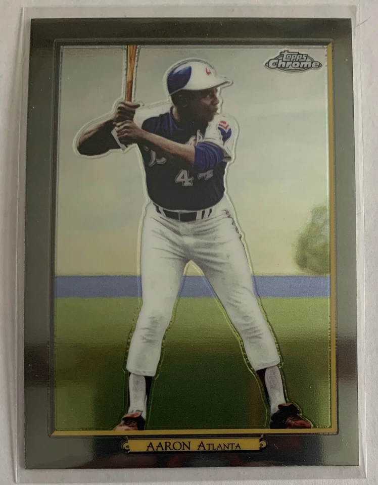 2020 Topps Series 2 Hank Aaron Turkey Red Topps Chrome #TRC-15 Braves - Image 1 of 2