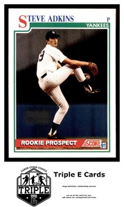 1991 Score #716 Steve Adkins RC New York Yankees ~A3P