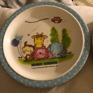 Platos pequeños de plástico melamina irrompibles vintage Hana Cobi Animal Kingdom - Imagen 1 de 8