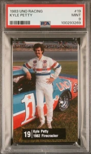 1983 Uno Racing #19 Kyle Petty Rookie Card RC PSA 9 Mint Pop 6 Nascar - Picture 1 of 2