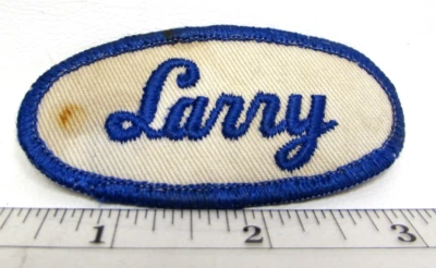 Vintage Larry Name Jacket Patch Personalized Employee Work Uniform Shop - Image 1 of 4
