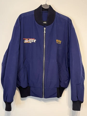 Hugo Boss Miller Lite Racing Race Jacket Mens Size L NASCAR Cover