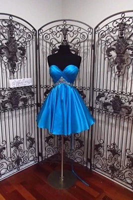 G2126)  ALYCE 4250 TURQUOISE SZ 6 OR 12  COCKTAIL PROM HOMECOMING GOWN DRESS   - Image 1 of 4