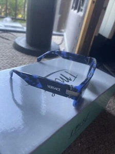 VERSACE VE4464 545887 Havana Blue Grey Men's 55 mm Sunglasses - Picture 1 of 6