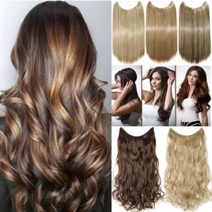 Hidden Band Secret Wire REAL 100% Natural Hair Extensions DIY One Piece THICK - Picture 1 of 37