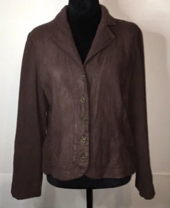 Requirements Brown Button Down Light Dress Jacket Petite Med Academia Corpcore - Picture 1 of 14