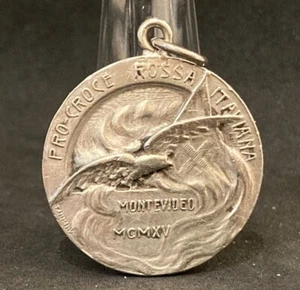 URUGUAY ITALIA 1915 MEDALLA CRUZ ROJA DE LA PRIMERA GUERRA MUNDIAL PRO CRUZ ROJA CAPITOLINAS LOBO, ÁGUILA - Imagen 1 de 10