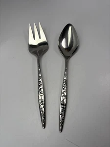 Juego de azafatas de 2 piezas MCM DE COLECCIÓN Lyon acero inoxidable satinado CORTEZ AZTEC servicio brutalista - Imagen 1 de 3