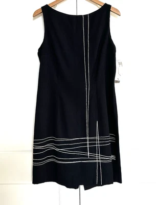 Vestido negro escarlata vintage con etiquetas años 80 hecho en EE. UU. talla 13-14 clásico Foto 1 de 4