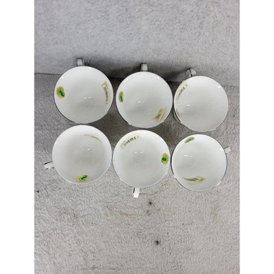 Juego de 6 tazas de té Waterford Newgrange platino porcelana de hueso hecho en Inglaterra Foto 1 de 4