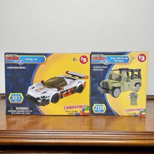 Make It Blocks Toy Racing Car 301 Piece + Large Vehicle Set W/ Figure 208 Piece - Picture 1 of 2