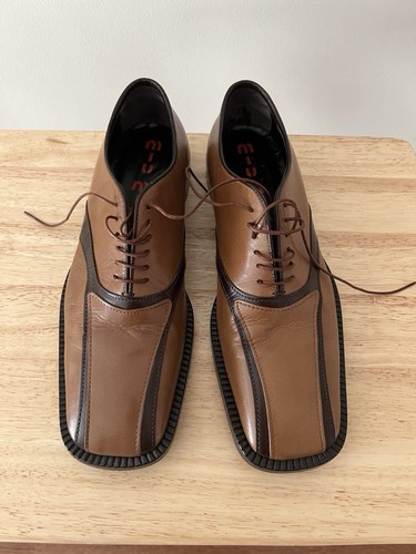 Miu Miu Vero Cuoio Uomo Pelle Marrone Made in Italy