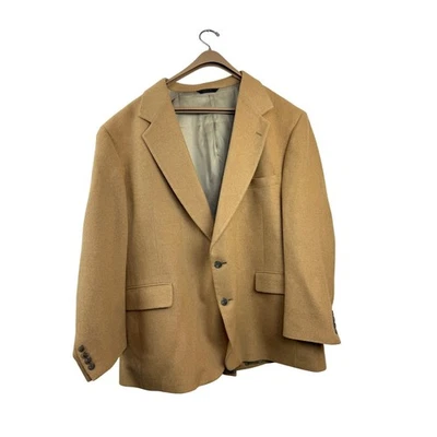 Blazer Abrigo Deportivo De Colección Para Hombre 46R XL Cabello Camel Hecho en EE. UU. Lacrosse Peoria IL Foto 1 de 4