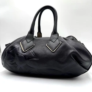 Vivienne Westwood Hamilton schwarz Leder Handtasche Beuteltasche Tasche Big Orb mit Staubbeutel - Bild 1 von 20