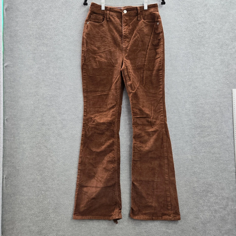 Pantalones de mujer Old Navy 6 marrón pana acampanados tiro alto LEER Foto 1 de 4