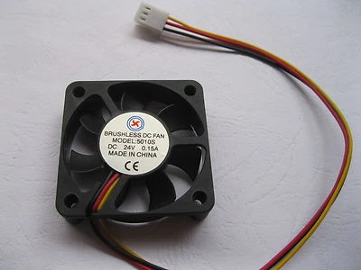 2 pcs Brushless DC Cooling Fan 7 Blade 24V 5010S 3Wire Sleeve Bearing 50x50x10mm - Image 1 of 3