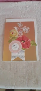 Valentinstagskarte Liebe (gold), Handarbeit, innen leer, mit Umschlag - Bild 1 von 1