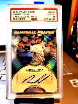 2019 Panini Prizm Raimel Tapia Game Ball Graphs #GBRT Gem Mt 10 Rare Auto" SOX" - Image 1 of 4