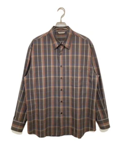 AURALEE A24SS01LC braunes superleichtes kariertes Wollhemd Größe 3 Japan - Bild 1 von 6