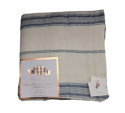 Funda nórdica Villa Classic Home Jayson azul a rayas K/CK cachemir nueva con etiquetas Foto 1 de 4