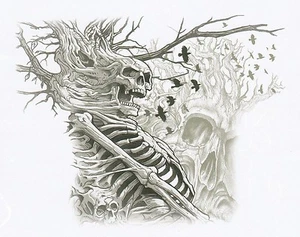 TEE SHIRT HAUTE QUALITE SKULL / TETE DE MORT / S  M  L  XL  XXL  XXXL + ENFANT   - Picture 1 of 1