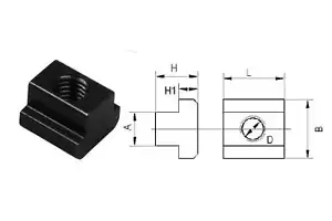 t-slot nuts steel with M6 thread - Picture 1 of 2