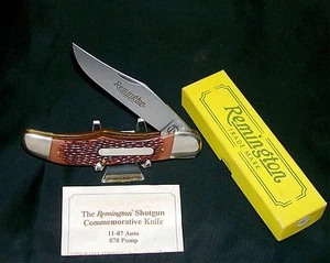 Remington Shotgun Knife 11-87 870 Pump Circa-1990 Inscribed Blade USA Made W/Box - Picture 1 of 12