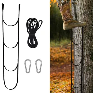 3 Step Climbing Stick Aider Heavy Duty Webbing Rope Ladder For Hunting Climbing - Picture 1 of 11