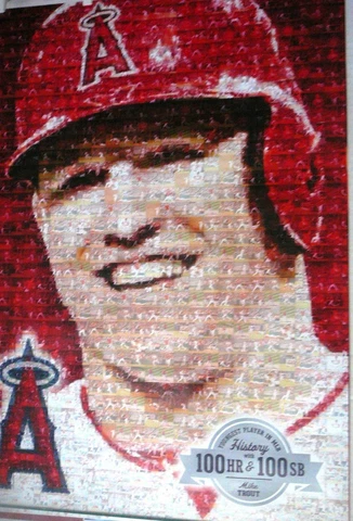 MLB Anaheim Angels MIKE TROUT 2-Sided Poster 100 Home Runs 100 Stolen Bases 2015 Cover