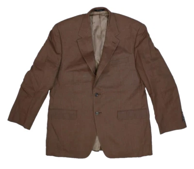 Blazer Lauren Ralph Lauren Para Hombres Marrón Seda Mezcla Lana Muesca Solapa 2 Botones 42R Foto 1 de 4