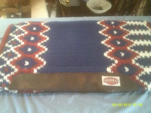Saddle Pad Showman Memory Foam Diamond Design, Red, Cream and Blue - Picture 1 of 4