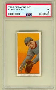 1909 T206 Eddie Phelps St. Louis Cardinals Piedmont 350 PSA 5 - Picture 1 of 2