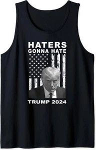 Trump 2024 Re-Election Donald Patriotic 47th President Tank Top Small, Black  - Picture 1 of 2