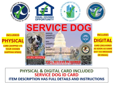 HOLOGRAPHIC ADA SERVICE DOG ID CUSTOMIZABLE - Image 1 of 4