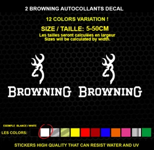 2 BROWNING autocollant Véritable decal autocollant STICKERS IMPERMÉABLE - Foto 1 di 1