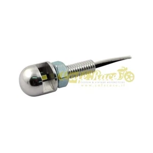 Luz Matrícula Redonda Cromo Mni Para LED Negro cafe racer Triumph Honda Yamaha - Imagen 1 de 1