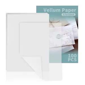 souG Translucent Vellum Paper 8.5x11 Inches 100 Sheets Printable Transparent ... - Picture 1 of 8
