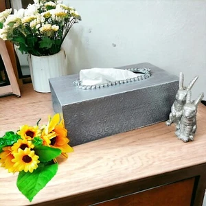 Wooden Tissue Napkin Box Beautiful Gift Silver Anniversary gift, Wedding gift - Picture 1 of 3
