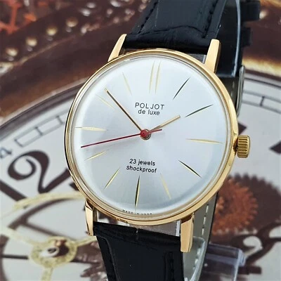Vintage Watch USSR Poljot De Luxe ULTRA SLIM 1MChZ Mechanical Wristwatch 2209 - Image 1 of 4
