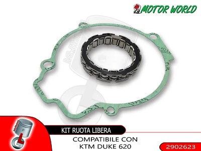 KIT RUOTA LIBERA AVVIAMENTO + GUARNIZIONE STATORE KTM DUKE 620 1996 1997 1998 - Immagine 1 di 4