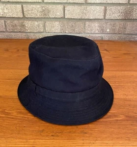 Vintage PAUL & SHARK Men's Black Wool Yachting Bucket Hat Italy Size L - Picture 1 of 6