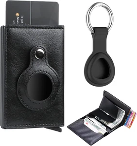2 Stück AirTag Geldbörse und AirTag Anhänger, Airtag Wallet mit Münzfach für 12+ - Bild 1 von 7