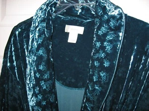 CABERNET,Long Wrap Robe,Teal Crushed Velvet,Winter,Plush,XL - Picture 1 of 12