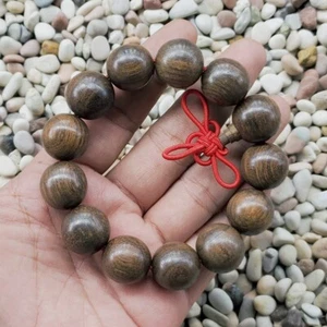 Brazalete de madera de aloe de 13 cuentas de madera de aloe Aetoxilon 18 mm indonesio Gaharu Buaya 13 cuentas #36 - Imagen 1 de 4